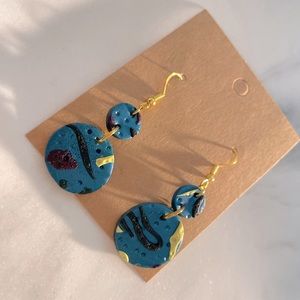 Handmade polymer clay earrings Round colors